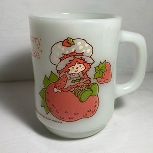 Vintage Anchor Hocking Strawberry Shortcake Coffee Glass Mug Cup